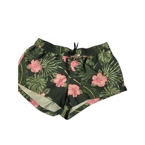 Hurley Floral Printed Beach shorts Womens  Pink & Black